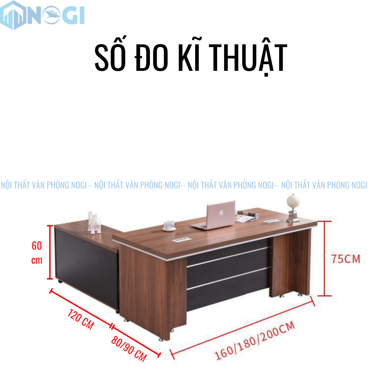 Bàn giám đốc Kiba 1m6 BLD03